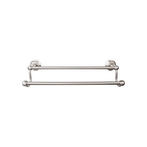 Top Knobs Edwardian Bath 24" Double Towel Bar - Hex Backplate, Brushed Satin Nickel - ED9BSNB