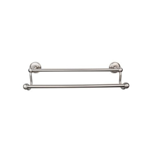 Top Knobs Edwardian Bath 24" Double Towel Bar - Brushed Satin Nickel - Plain Backplate - ED9BSND