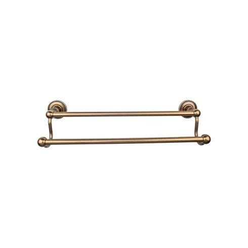 Top Knobs Edwardian Bath 24" Double Towel Bar - Beaded Backplate, German Bronze - ED9GBZA