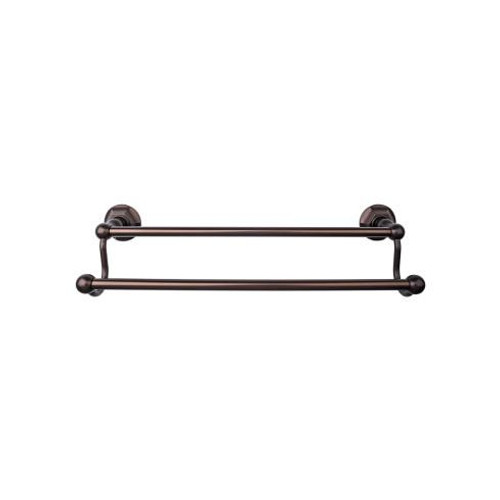 Top Knobs Edwardian Bath 24" Double Towel Bar - Oil Rubbed Bronze - Hex Backplate - ED9ORBB