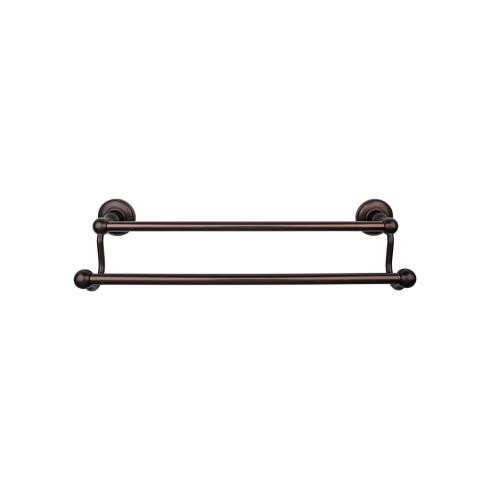 Top Knobs Edwardian Bath 24" Double Towel Bar - Oil Rubbed Bronze - Plain Backplate - ED9ORBD