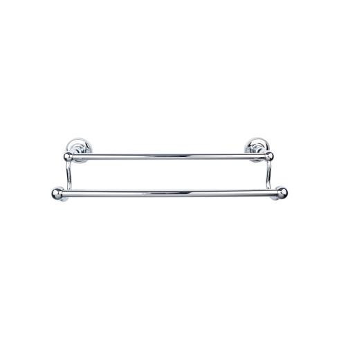 Top Knobs Edwardian Bath 24" Double Towel Bar - Polished Chrome - Beaded Backplate - ED9PCA