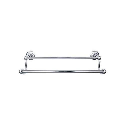 Top Knobs Edwardian Bath 24" Double Towel Bar - Polished Chrome - Hex Backplate - ED9PCB