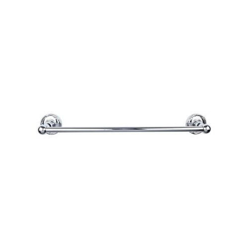 Top Knobs Edwardian Bath 24" Single Towel Bar - Polished Chrome - Ribbon Backplate - ED8PCE