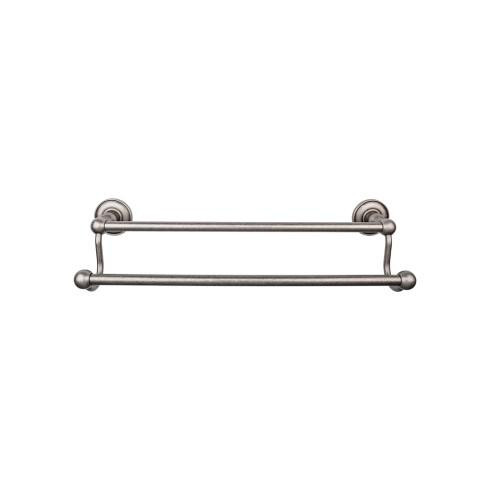 Top Knobs Edwardian Bath 30" Double Towel Bar - Plain Backplate, Antique Pewter - ED11APD