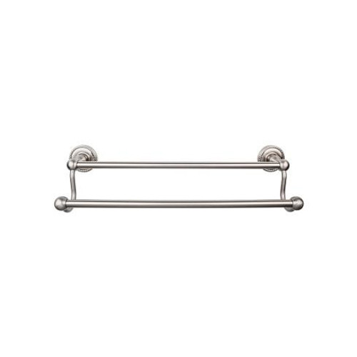 Top Knobs Edwardian Bath 30" Double Towel Bar - Brushed Satin Nickel - Rope Backplate - ED11BSNF