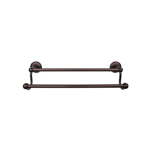 Top Knobs Edwardian Bath 30" Double Towel Bar - Oil Rubbed Bronze - Plain Backplate - ED11ORBD