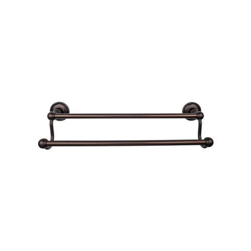 Top Knobs Edwardian Bath 30" Double Towel Bar - Oil Rubbed Bronze - Ribbon Backplate - ED11ORBE