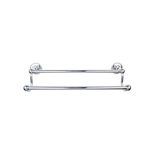 Top Knobs Edwardian Bath 30" Double Towel Bar - Polished Chrome - Beaded Backplate - ED11PCA