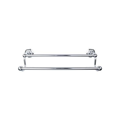 Top Knobs Edwardian Bath 30" Double Towel Bar - Polished Chrome - Hex Backplate - ED11PCB