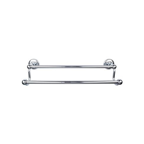 Top Knobs Edwardian Bath 30" Double Towel Bar - Polished Chrome - Plain Backplate - ED11PCD