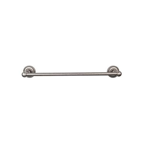 Top Knobs Edwardian Bath 30" Single Towel Bar - Antique Pewter - Rope Backplate - ED10APF