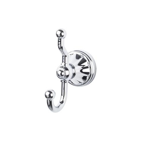 Top Knobs Hudson Bath Double Hook, Polished Chrome - HUD2PC