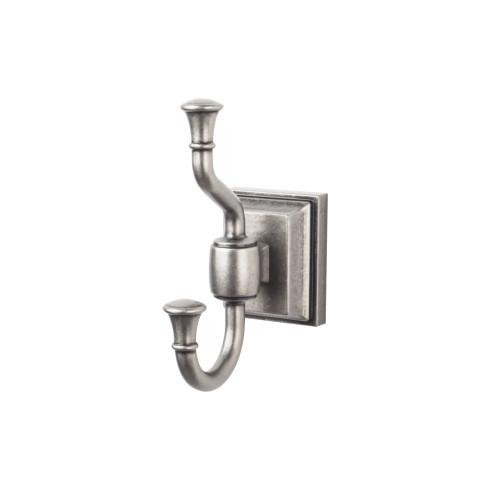 Top Knobs Stratton Bath Double Hook, Antique Pewter - STK2AP