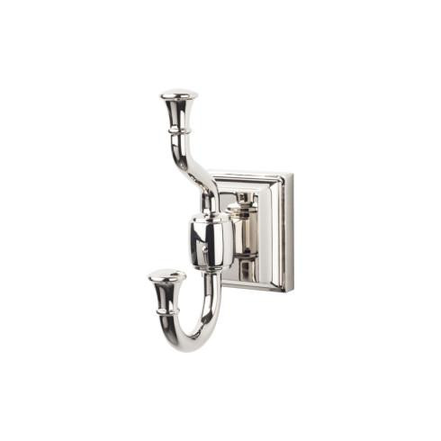 Top Knobs Stratton Bath Double Hook, Polished Nickel - STK2PN