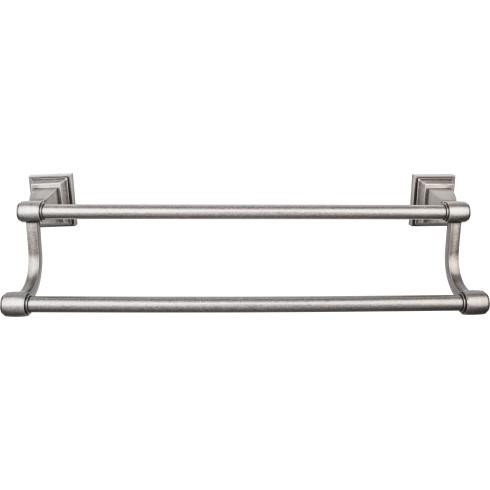 Top Knobs Stratton Bath 24" Double Towel Bar, Antique Pewter - STK9AP