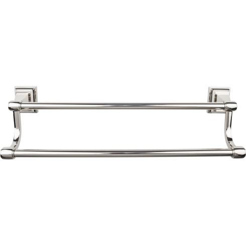 Top Knobs Stratton Bath 24" Double Towel Bar, Polished Nickel - STK9PN