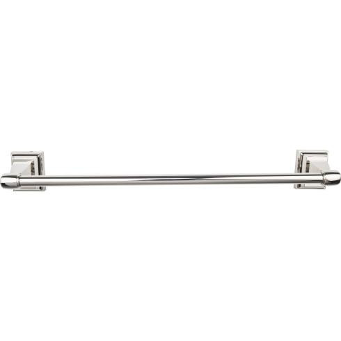 Top Knobs Stratton Bath 24" Single Towel Bar - Polished Nickel - STK8PN