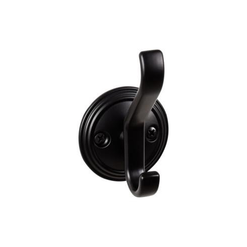 Top Knobs Reeded Wall Hooks 3 1/8", Flat Black - TK1061BLK
