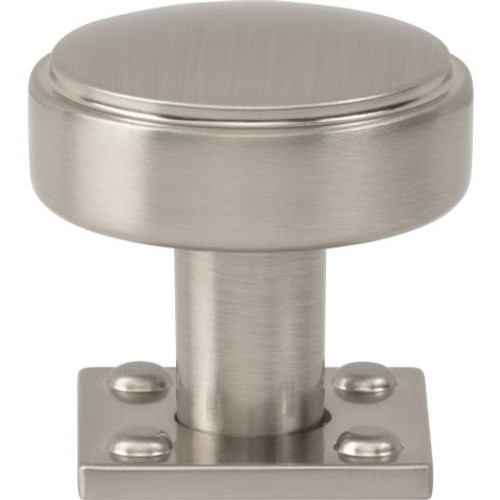 Atlas Benning Door Knob 1 1/4" With Backplate 1" - Brushed Nickel, A540-BRN