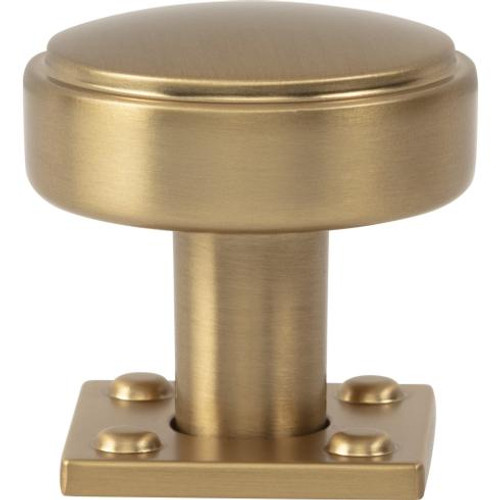 Atlas Benning Door Knob 1 1/4" With Backplate 1" - Warm Brass, A540-WB