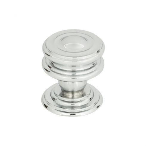 Atlas Campaign Round Door Knob 1 1/4 Inch - Polished Chrome, 376-CH
