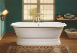 Cheviot Regal 61" Cast Iron Freestanding Tub With Pedestal Base - White - 2139-WW
