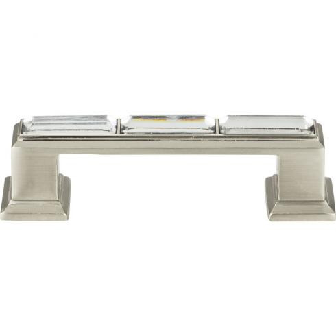 Atlas Legacy Crystal Door Pull 3 Inch (c-c) - Brushed Nickel, 341-BRN
