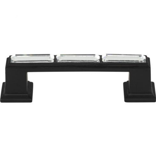 Atlas Legacy Crystal Door Pull 3 Inch (c-c) - Matte Black, 341-BL