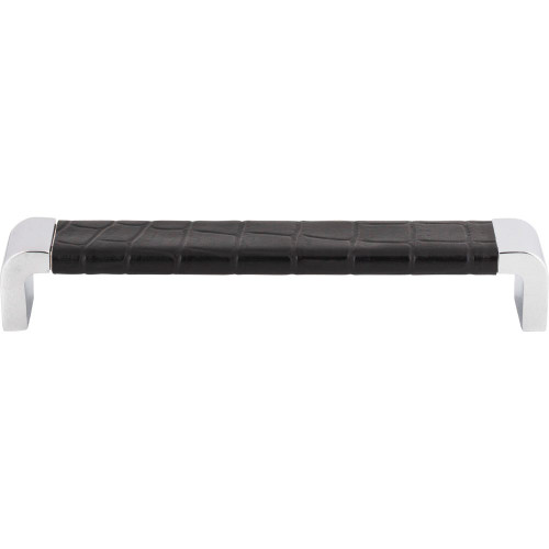 Atlas Paradigm Door Pull 6 5/16 Inch (c-c) - CH & Black Croc Leather, 3151-CROC