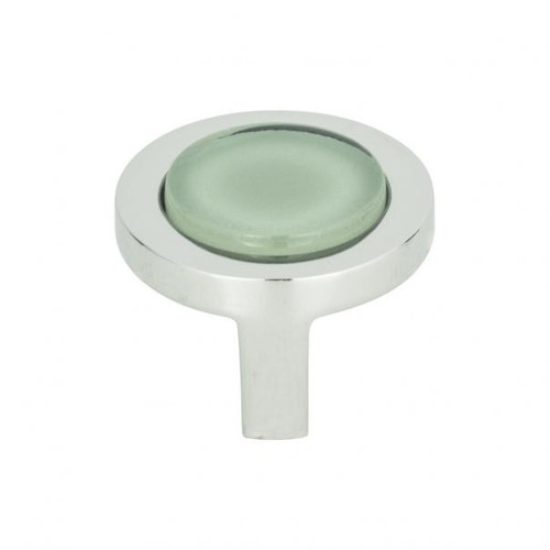 Atlas Spa Green Round Door Knob 1 1/4 Inch - Polished Chrome, 229-GR-CH