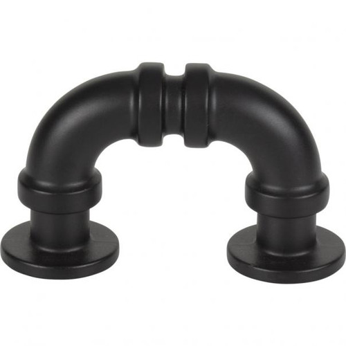 Atlas Steam Punk Finger Door Pull 1 5/16 Inch (c-c) - Matte Black, 366-BL