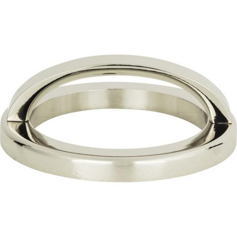 Atlas Tableau Round Door Pull Base and Top 2 1/2 Inch (c-c) - Polished Nickel, 406-PN