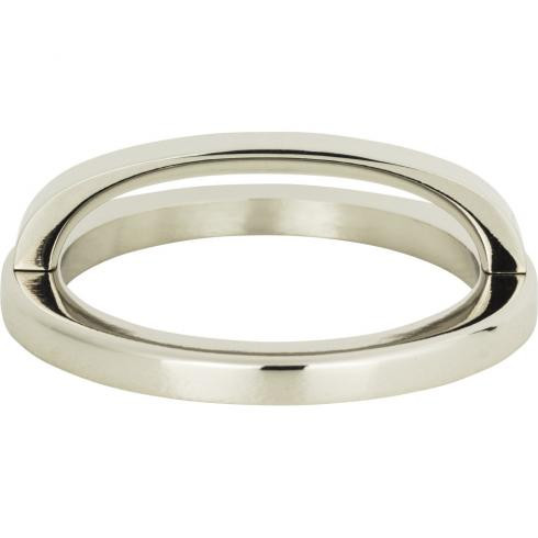 Atlas Tableau Round Door Pull Base and Top 3 Inch (c-c) - Polished Nickel, 407-PN