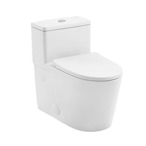 Swiss Madison Arles One-Piece Elongated Toilet Vortex Dual-Flush 1.1/1.6 gpf (6-Pack) - White - SM-1T259-6