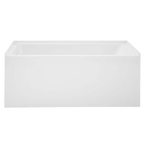 Swiss Madison Voltaire 54" x 30" Skirted Left Drain Soaking Apron Bathtub - Glossy White with Integrated Overflow, Drain Included - SM-AP0545GW