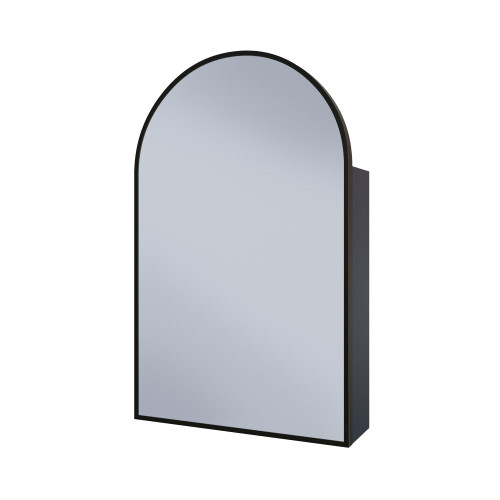 Swiss Madison Porte 20" x 30" Arched Recessed or Wall Mount Mirrored Medicine Cabinet - Black Frame- SM-MC9001MB