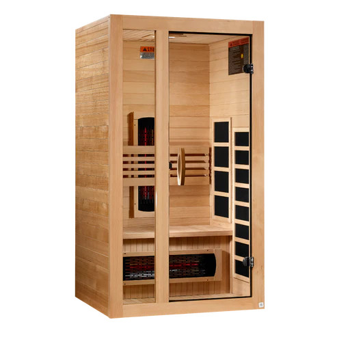 Golden Designs Dynamic Gracia 1-2-Person Full Spectrum Near Zero EMF (Under 3MG) FAR Infrared Sauna (Canadian Hemlock) - DYN-6119-03 FS