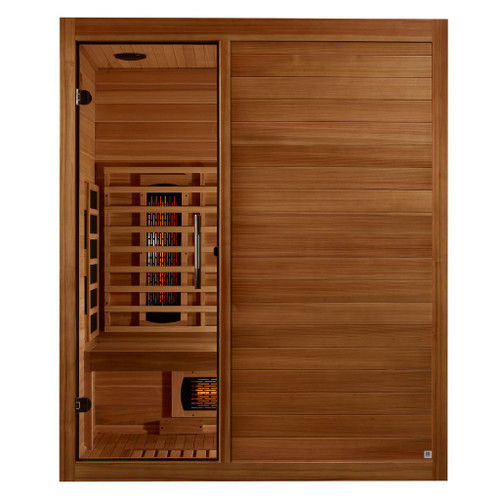 Golden Designs Maxxus S-Line Yoga 3-Person Full Spectrum Near Zero EMF (Under 3MG) FAR Infrared Sauna (Canadian Hemlock) - MX-S306-01-FS-PC