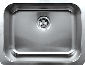 Whitehaus WHNU2318 23 1/2" Noah Single Bowl Undermount Kitchen Sink - Brushed Stainless Steel