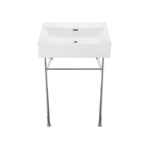 Swiss Madison Claire 24" Rectangle Zero Hole Console Sink with Polished Chrome Legs - SM-CS1902CH-0 Swiss Madison Claire 24" Rectangle Zero Hole Console Sink with Polished Chrome Legs - SM-CS1902CH-0