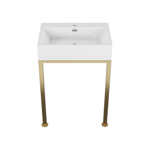 Swiss Madison Concorde 24" Rectangle Console Sink with Brushed Gold Legs - SM-CS0201BG