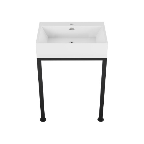Swiss Madison Concorde 24" Rectangle Console Sink with Matte Black Legs - SM-CS0201MB