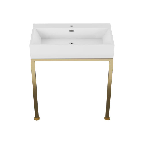 Swiss Madison Concorde 30" Rectangle Console Sink with Brushed Gold Legs - SM-CS0202BG Swiss Madison Concorde 30" Rectangle Console Sink with Brushed Gold Legs - SM-CS0202BG