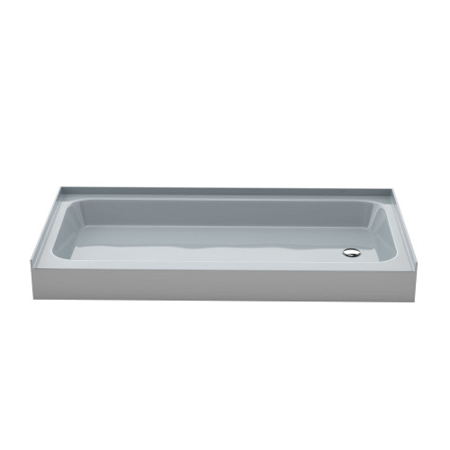 Swiss Madison Voltaire 60" x 30" Shower Pan Base with Right Drain - Glossy Gray - SM-SB0526GG
