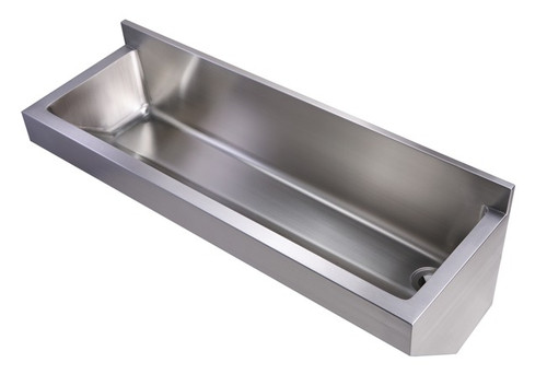Whitehaus WHNC4513L 47 1/4" Noah Commercial Wall Hung Laundry or Scrub Sink - Brushed Stainless Steel