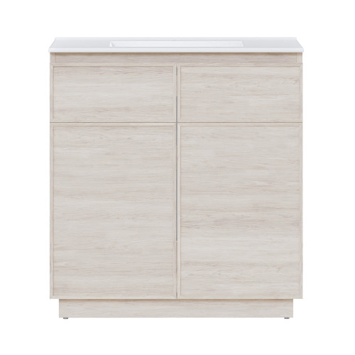 Swiss Madison St. Tropez 36" Freestanding Bathroom Vanity - White Oak with White Sink Top - SM-BV0802WO
