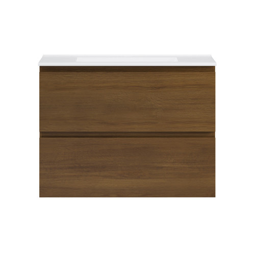 Swiss Madison Liberte 30" Wall-Mounted Bathroom Vanity - Brown Oak with White Sink Top - SM-BV7801BO
