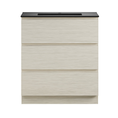 Swiss Madison Liberte 30" Freestanding Bathroom Vanity - White Oak with Black Sink Top - SM-BV7808WO
