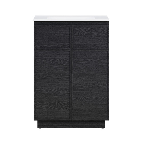 Swiss Madison St. Tropez 24" Freestanding Bathroom Vanity - Black Oak with White Sink Top - SM-BV0801AO